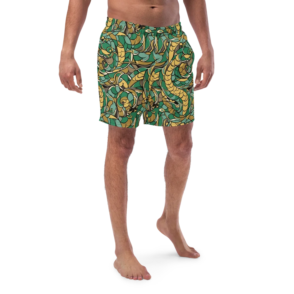 Verdant Dragonwork on Swim Trunks — Front