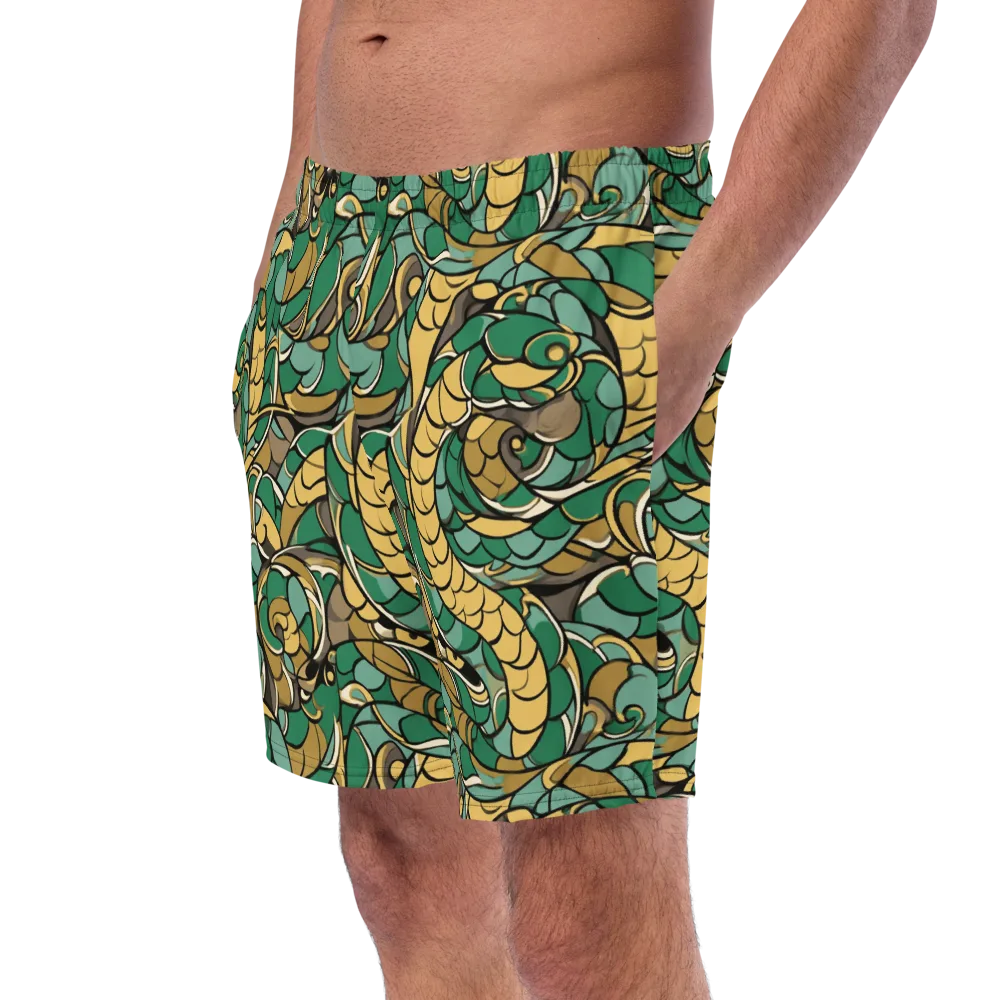 Verdant Dragonwork on Swim Trunks — Left Front
