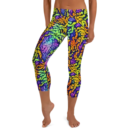 Surreal Waveforms on a Capri Leggings