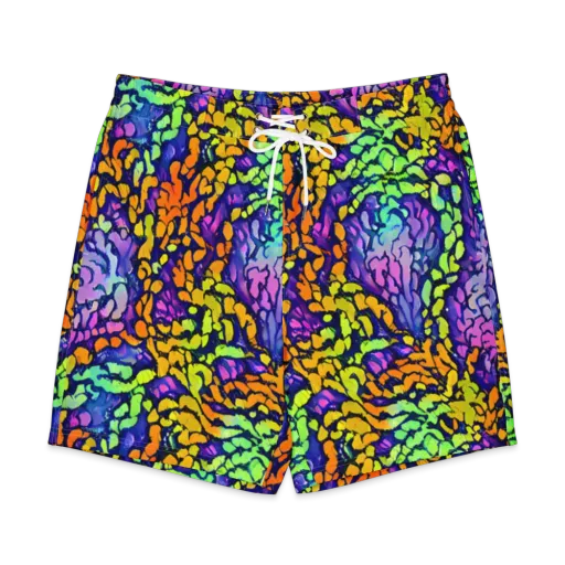 Surreal Waveforms on a Men's Board Shorts