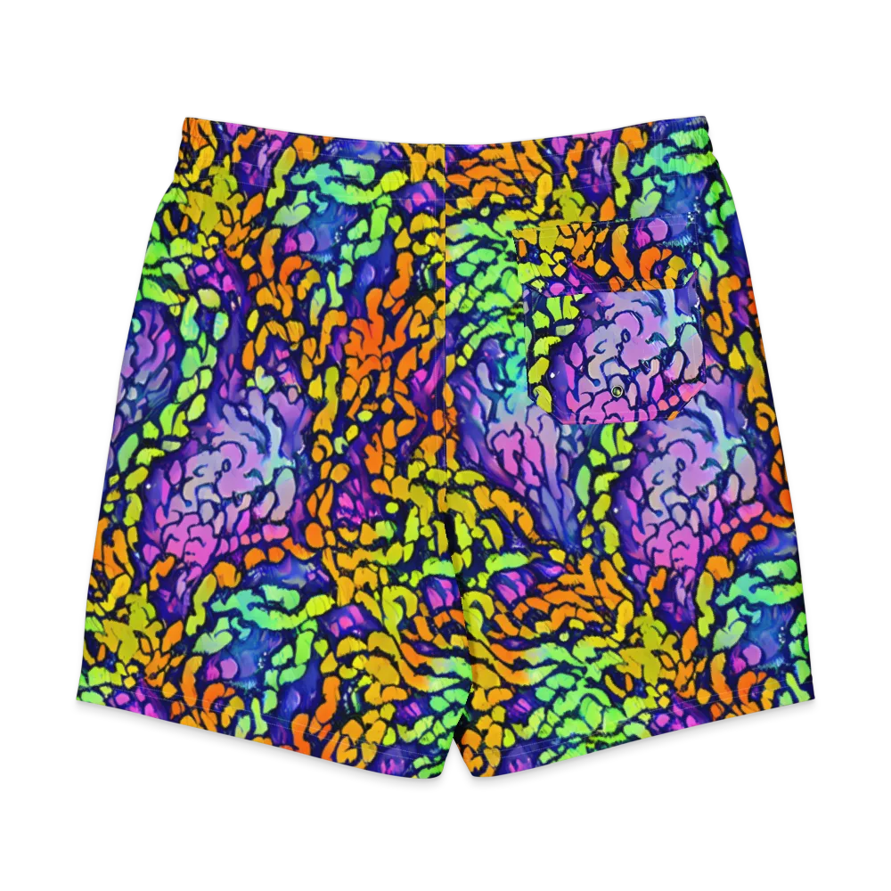 Surreal Waveforms on Men's Board Shorts — Back