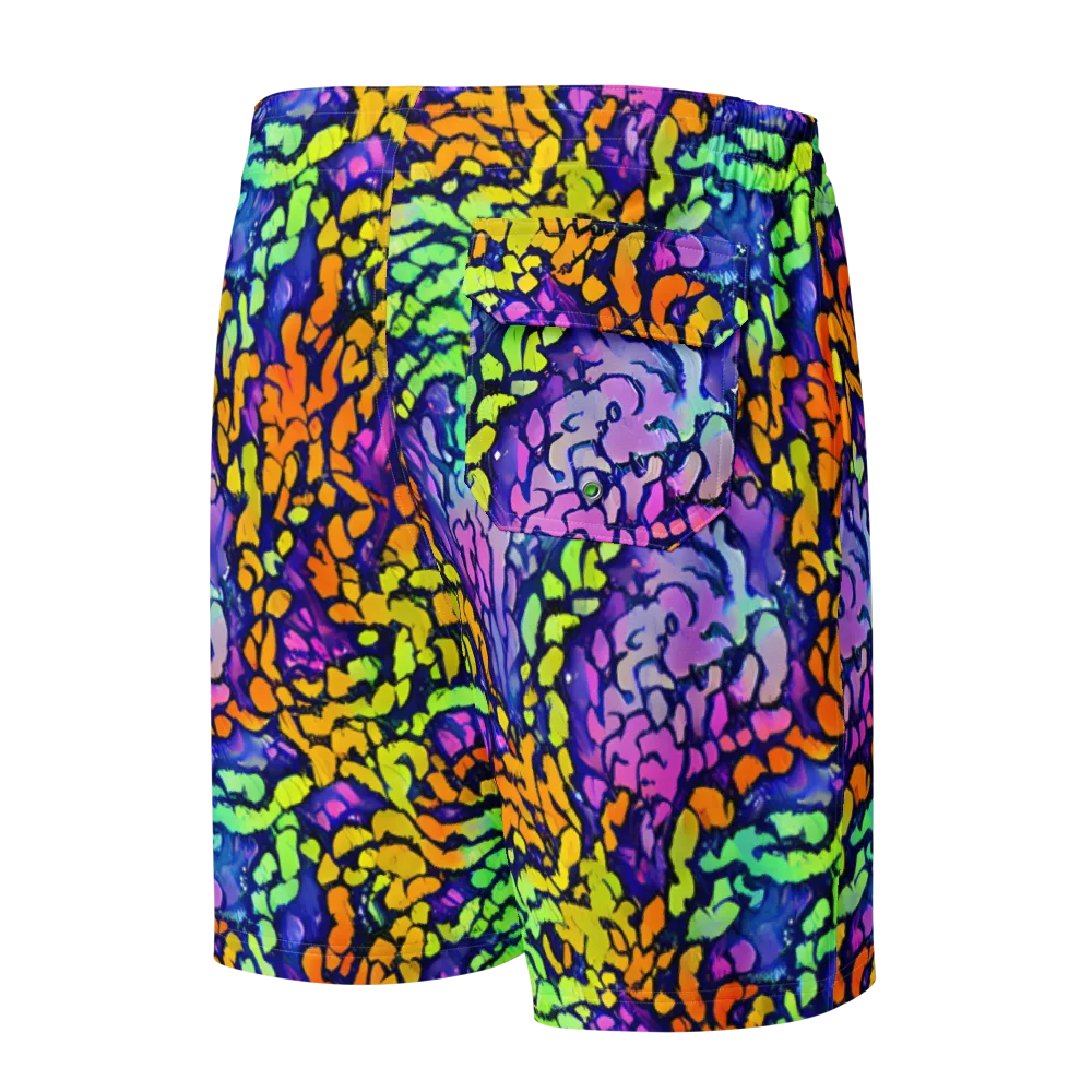 Surreal Waveforms on Men's Board Shorts — Back
