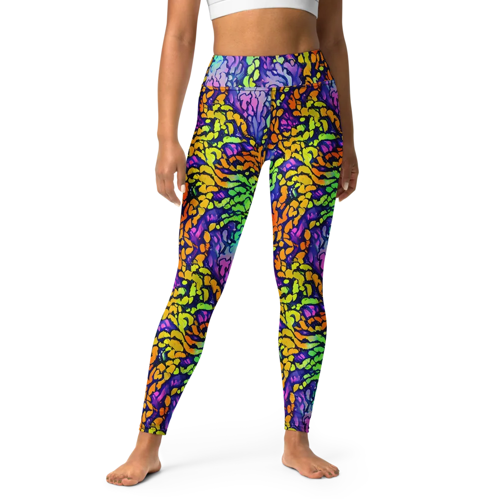 Surreal Waveforms on Yoga Leggings — Front