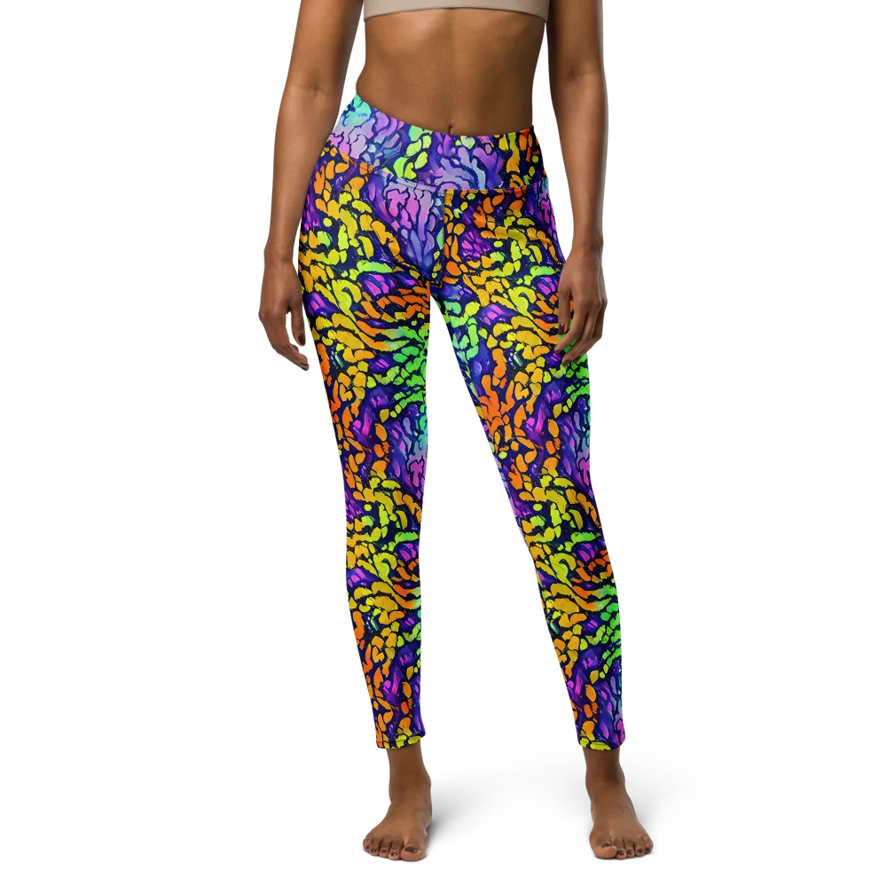 Surreal Waveforms on Yoga Leggings — Front