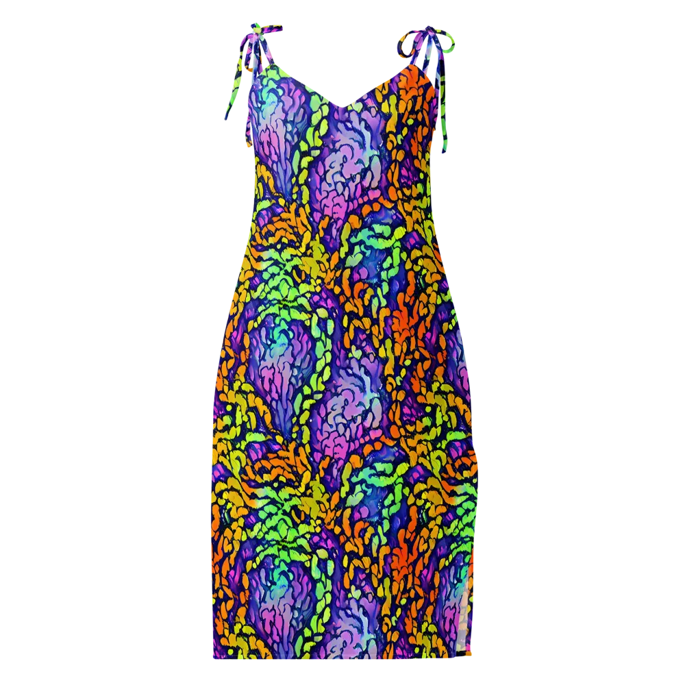 Surreal Waveforms on Slip Dress — Front
