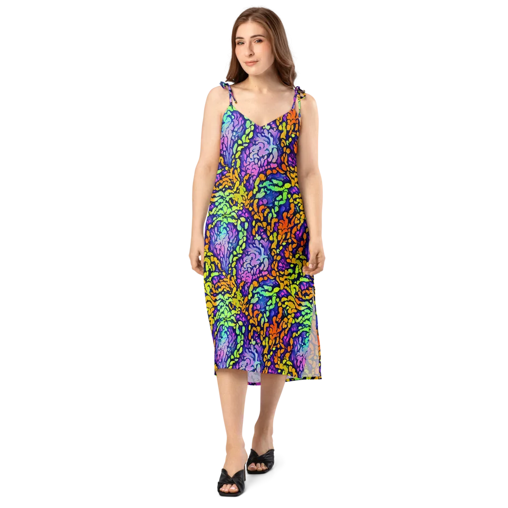 Surreal Waveforms on Slip Dress — Front