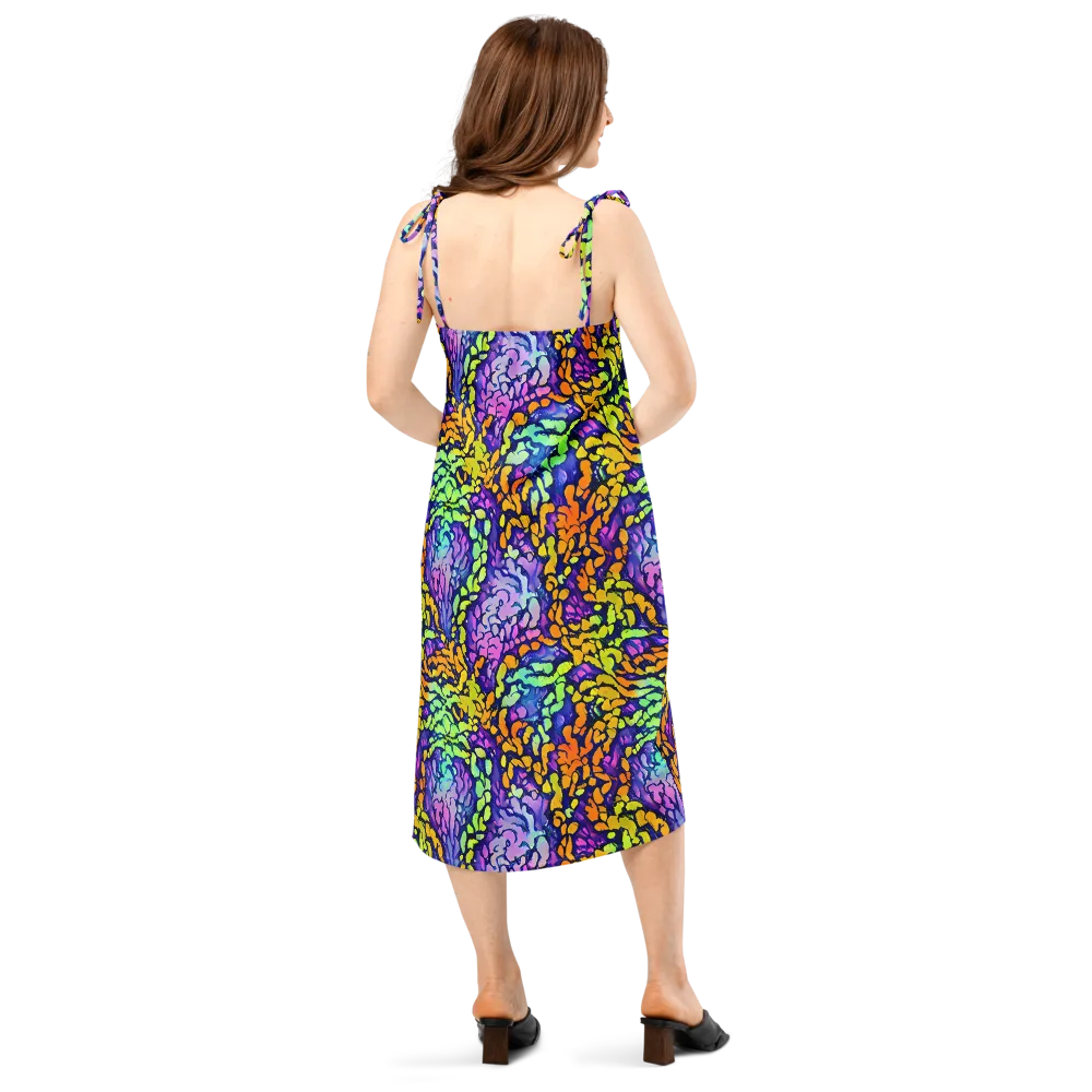 Surreal Waveforms on Slip Dress — Back