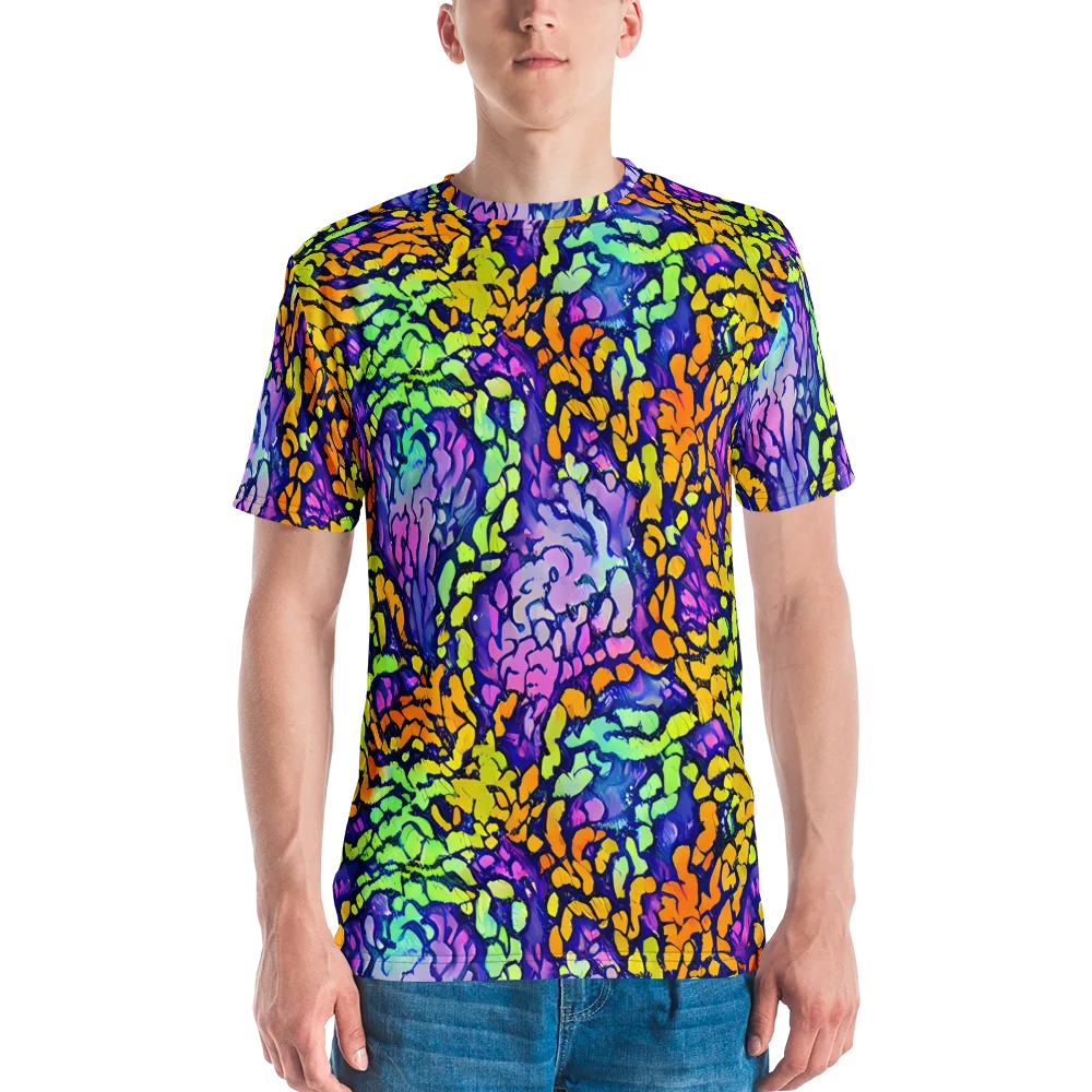 Surreal Waveforms on Men's Crew Neck T-Shirt — Front