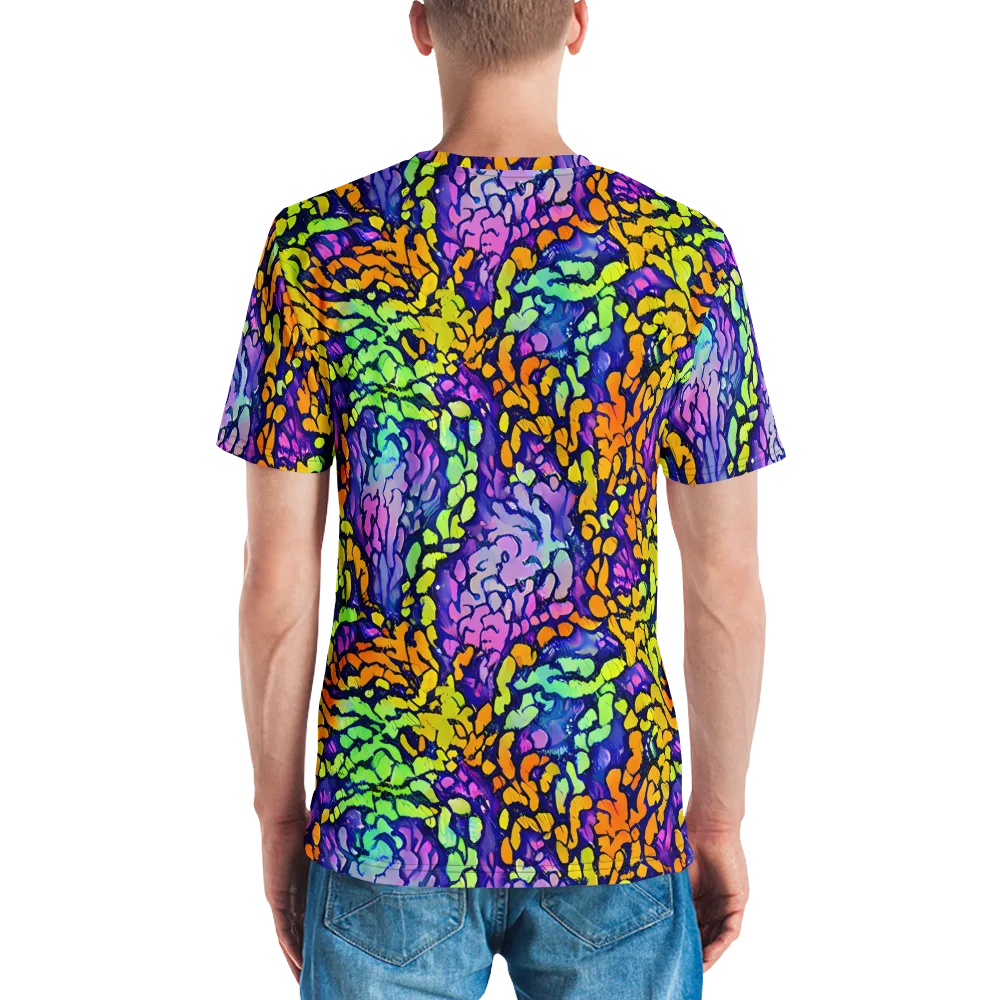 Surreal Waveforms on Men's Crew Neck T-Shirt — Back