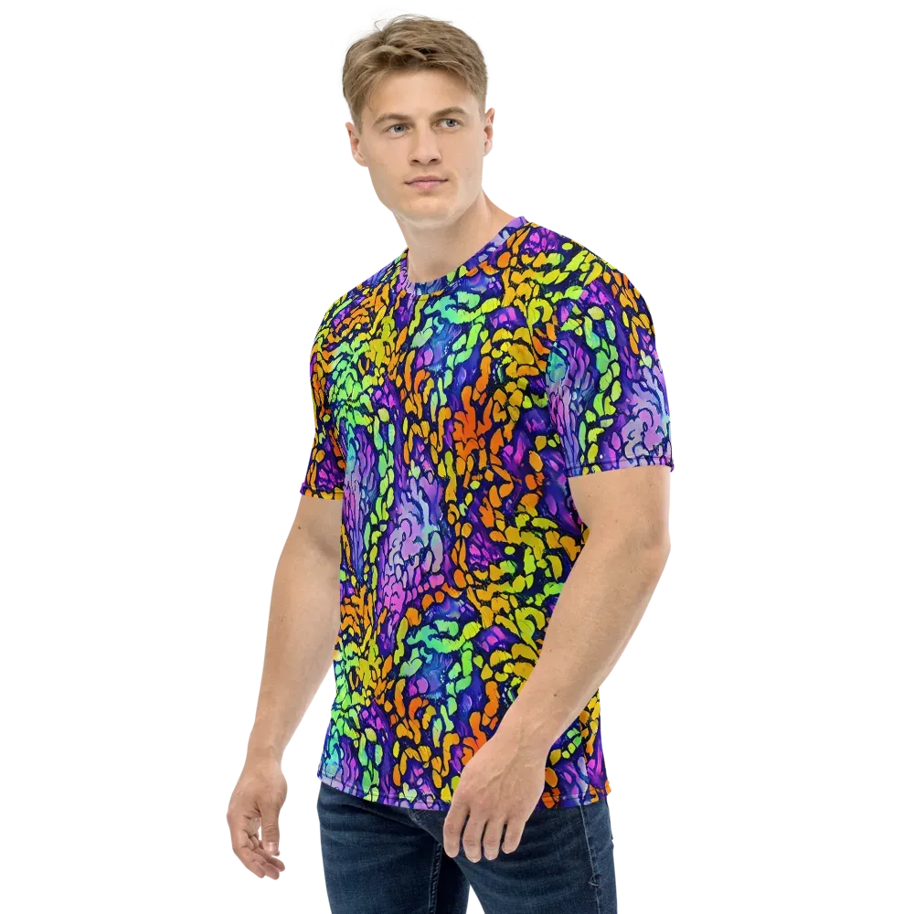 Surreal Waveforms on Men's Crew Neck T-Shirt — Left