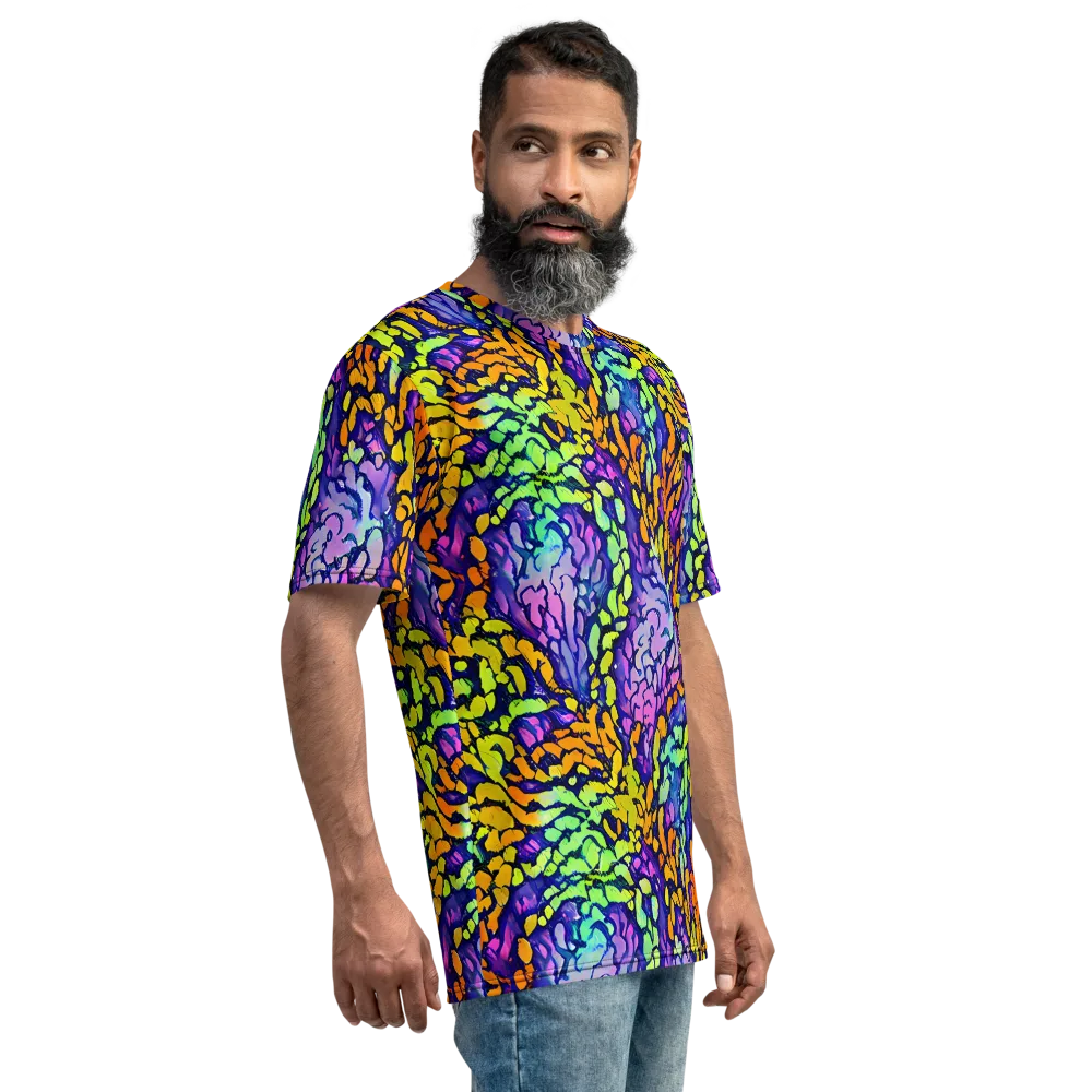 Surreal Waveforms on Men's Crew Neck T-Shirt — Right