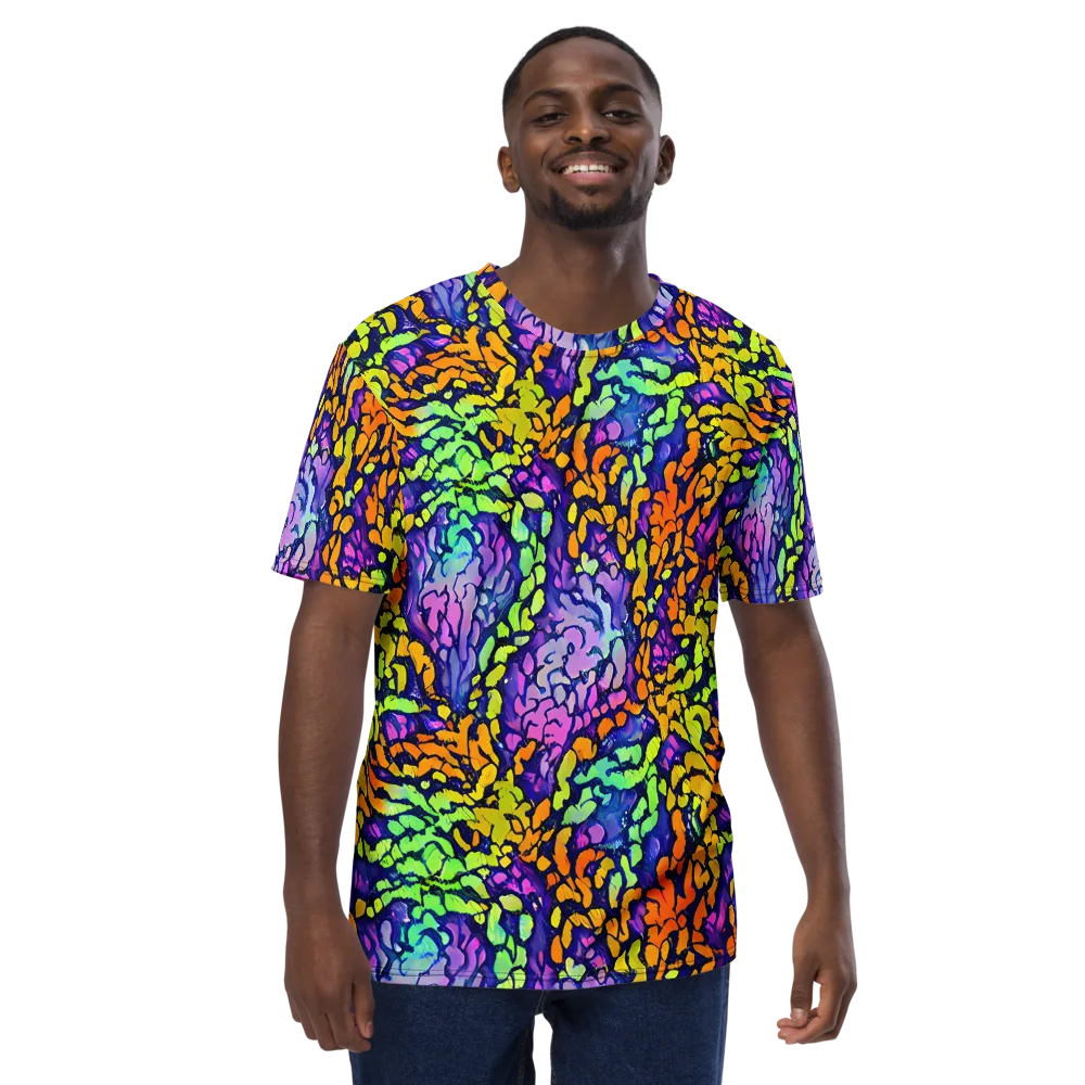 Surreal Waveforms on Men's Crew Neck T-Shirt — Front