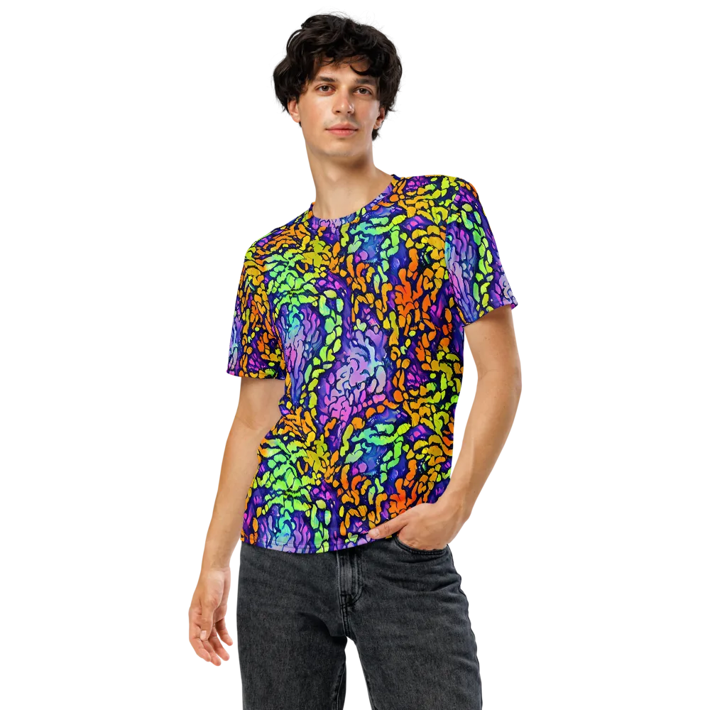 Surreal Waveforms on Men's Crew Neck T-Shirt — Front