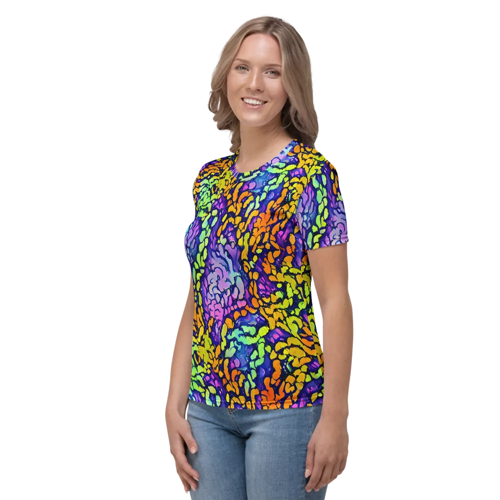Surreal Waveforms on Women's Crew Neck T-Shirt — Left