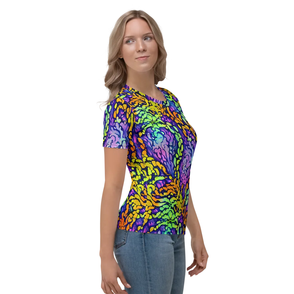 Surreal Waveforms on Women's Crew Neck T-Shirt — Right