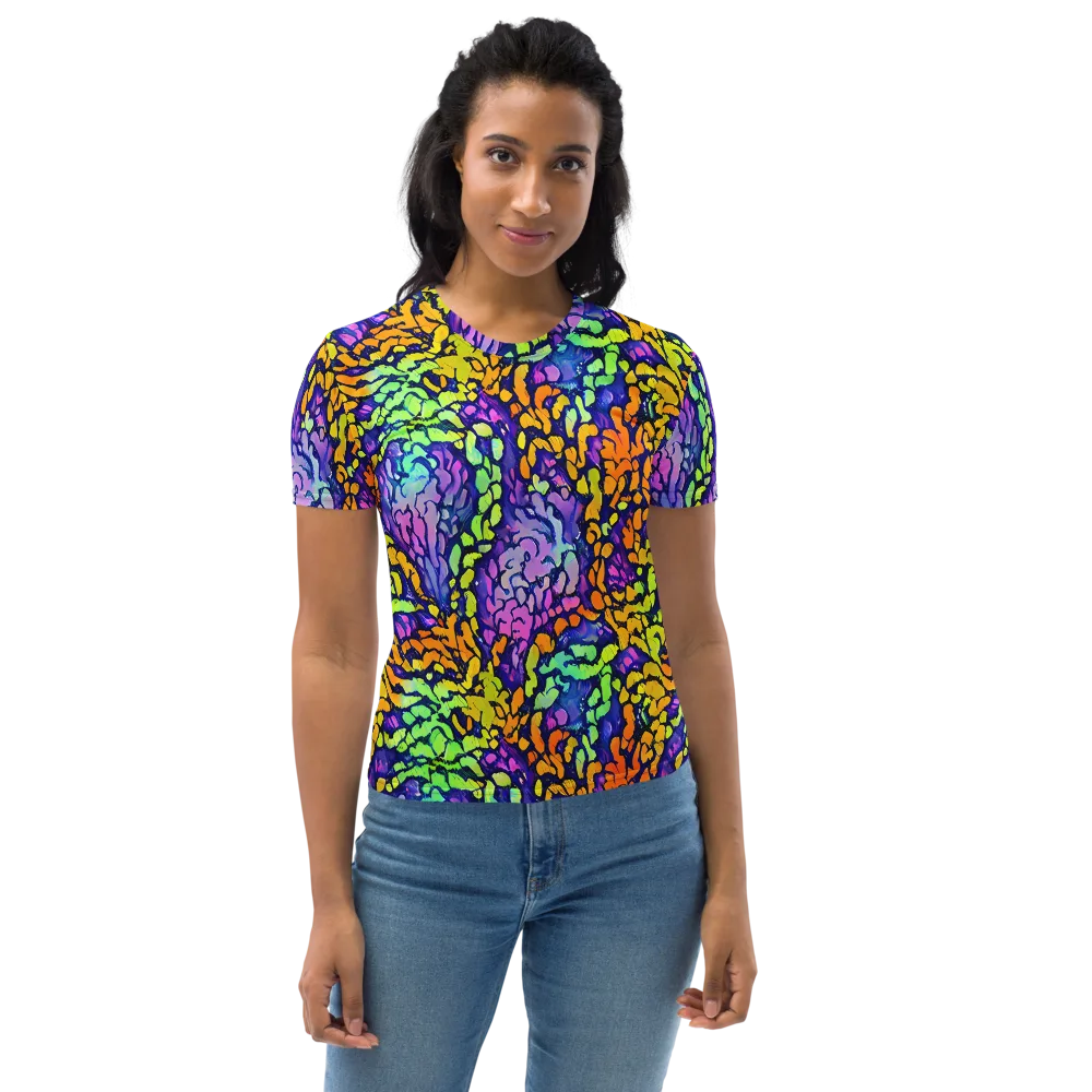Surreal Waveforms on Women's Crew Neck T-Shirt — Front