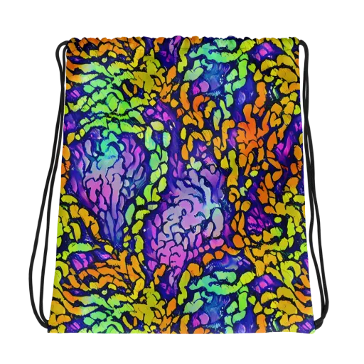 Surreal Waveforms on a Drawstring Bag