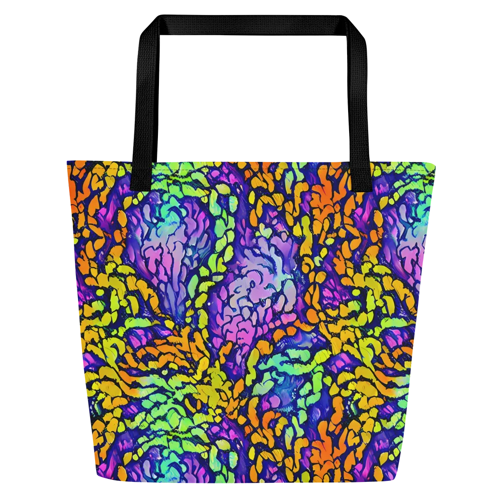 Surreal Waveforms on Large Tote Bag W/ Pocket — Front