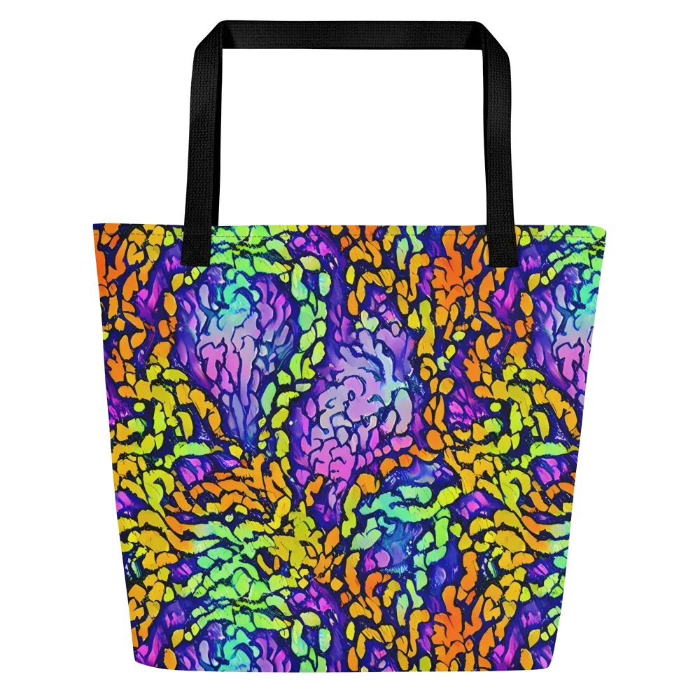 Surreal Waveforms on Large Tote Bag W/ Pocket — Front