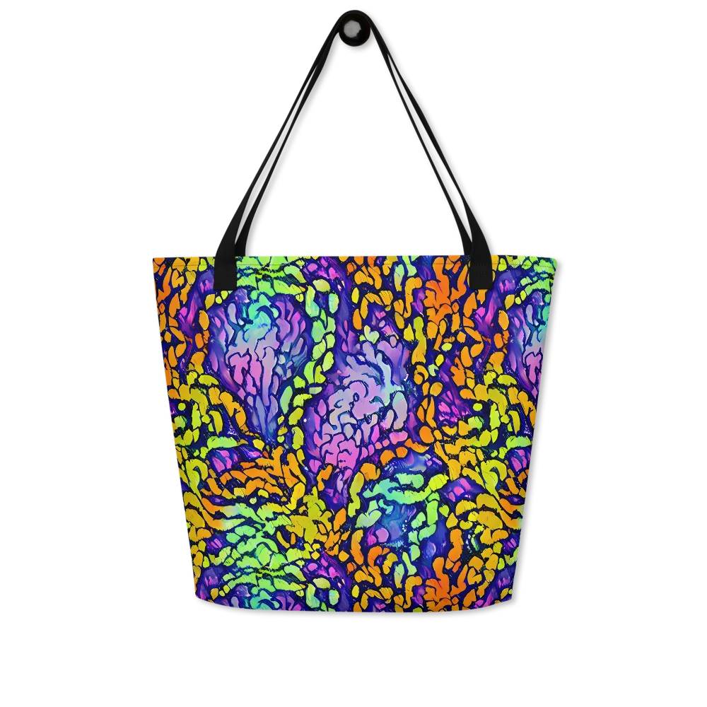 Surreal Waveforms on Large Tote Bag W/ Pocket — Front