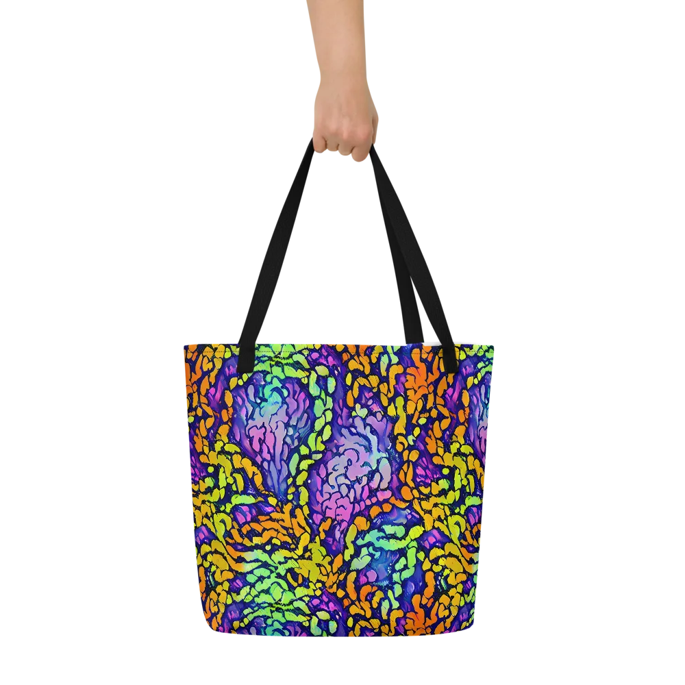 Surreal Waveforms on Large Tote Bag W/ Pocket — Front