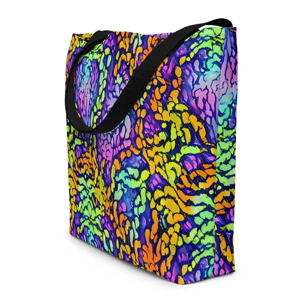 Surreal Waveforms on Large Tote Bag W/ Pocket — Front