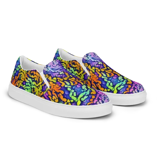 Surreal Waveforms on a Women's Slip-On Canvas Shoes