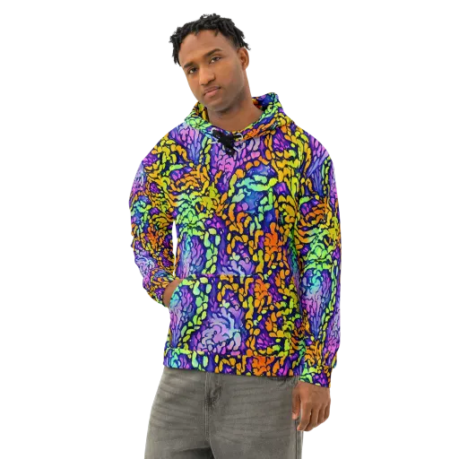 Surreal Waveforms on a Cotton Hoodie
