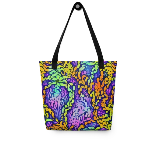 Surreal Waveforms on a Tote Bag
