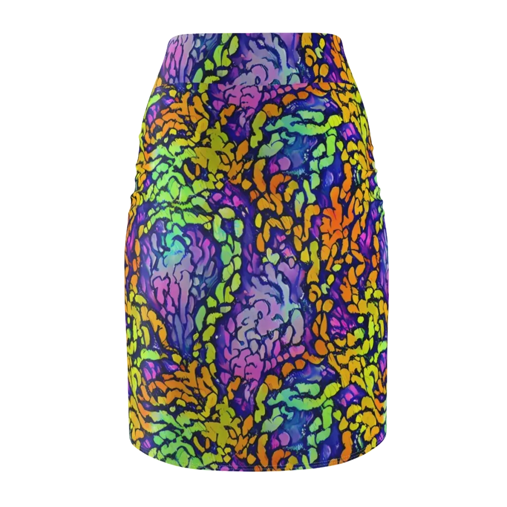 Surreal Waveforms on Pencil Skirt — Back