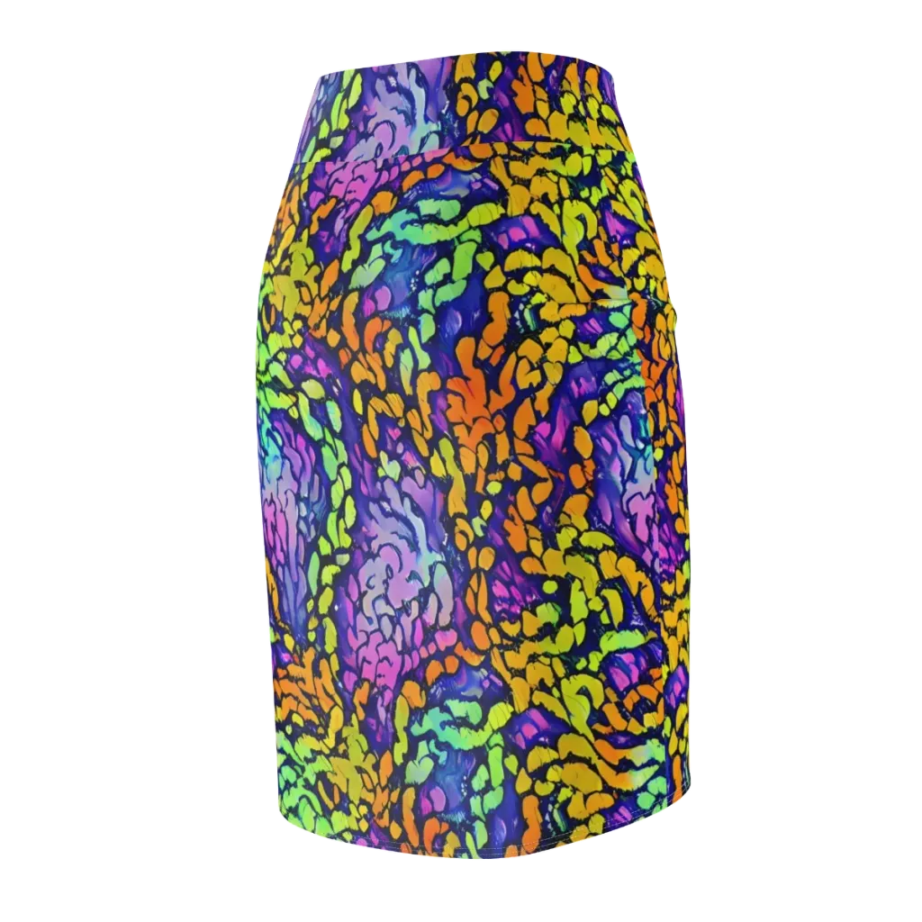 Surreal Waveforms on Pencil Skirt — Back Side