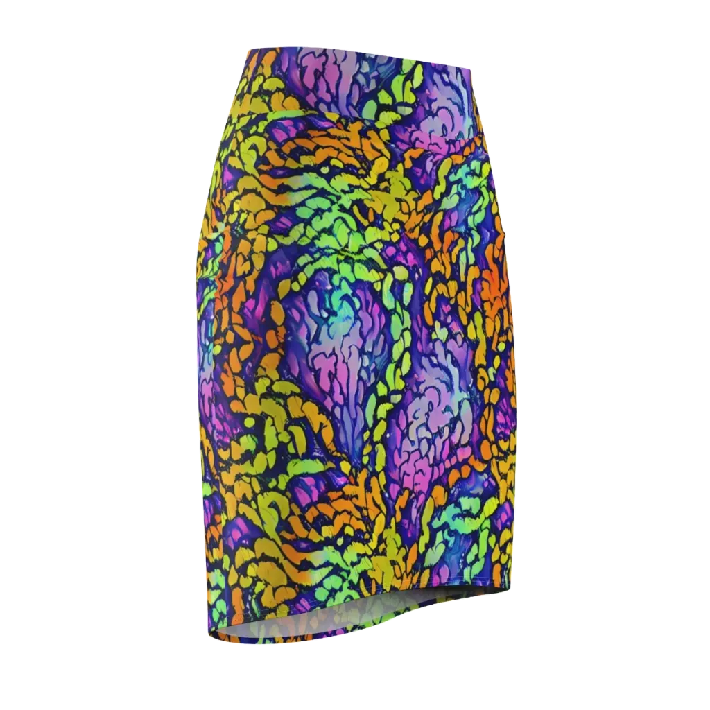 Surreal Waveforms on Pencil Skirt — Front Side