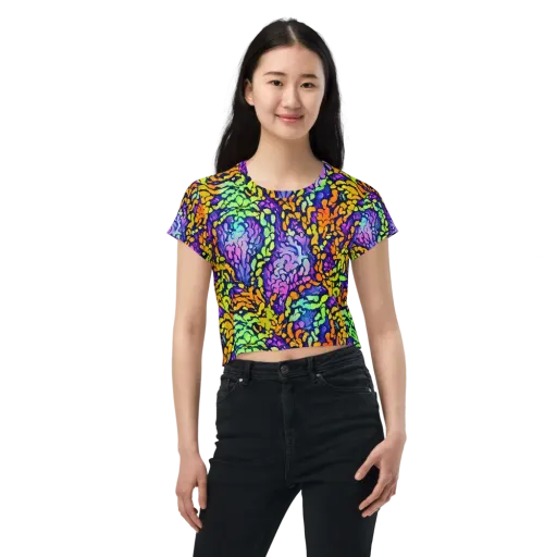 Surreal Waveforms on a Crop Tee