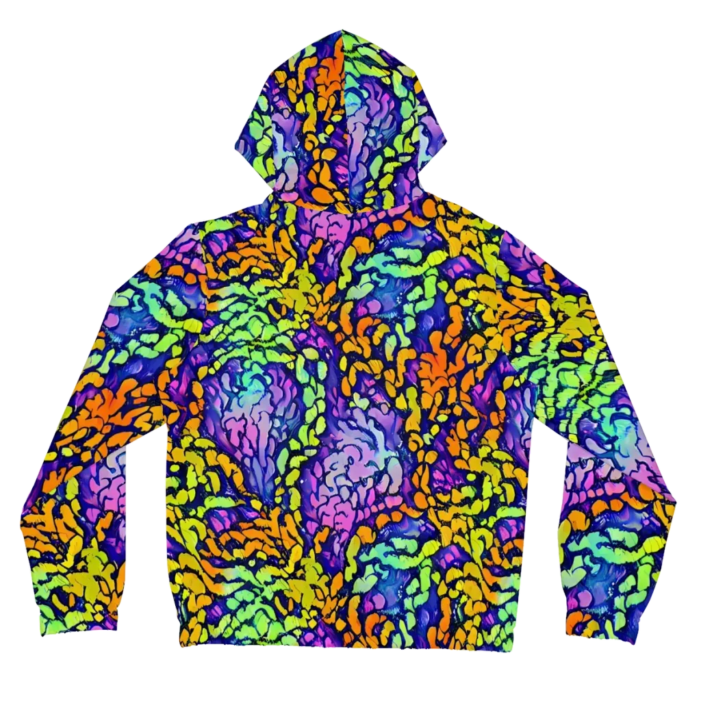 Surreal Waveforms on Women's Full-Zip Hoodie — Back