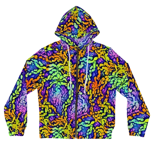 Surreal Waveforms on a Women's Full-Zip Hoodie