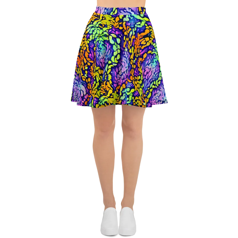 Surreal Waveforms on Skater Skirt — Front