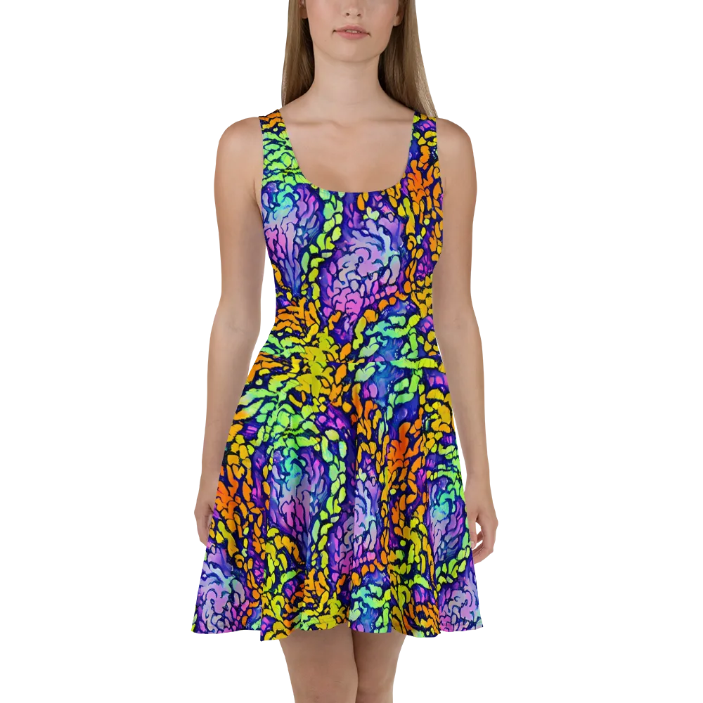 Surreal Waveforms on Skater Dress — Front