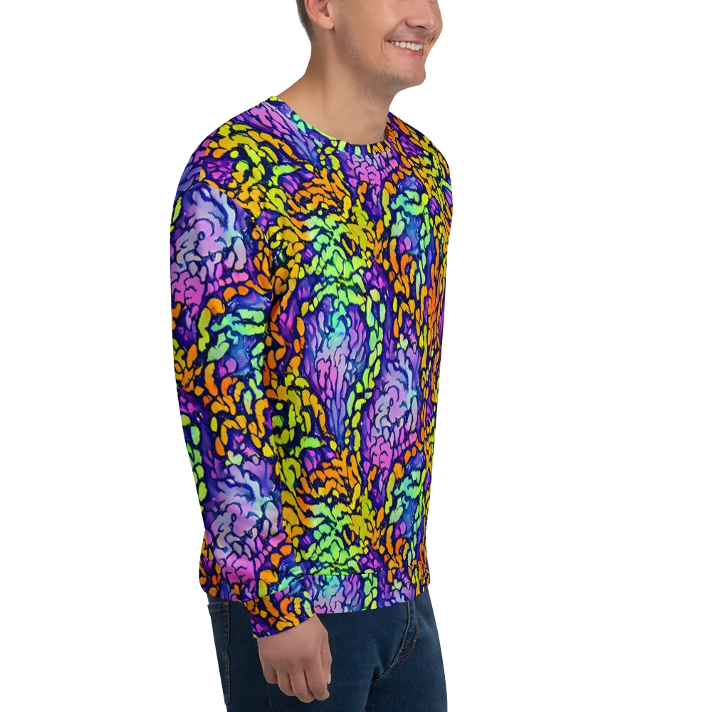 Surreal Waveforms on Sweatshirt — Right Front