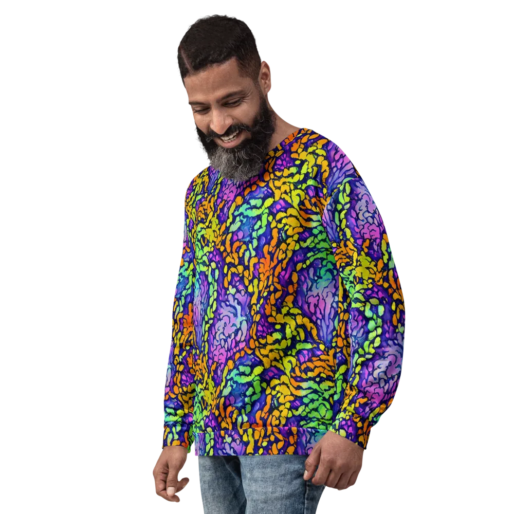 Surreal Waveforms on Sweatshirt — Left Front