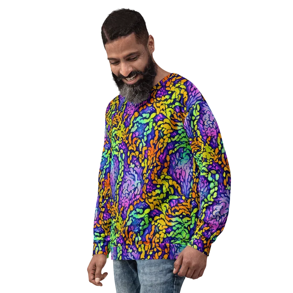 Surreal Waveforms on Sweatshirt — Left Front