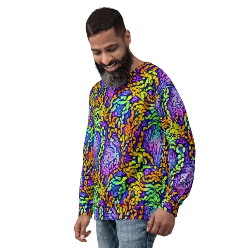 Surreal Waveforms on a Sweatshirt