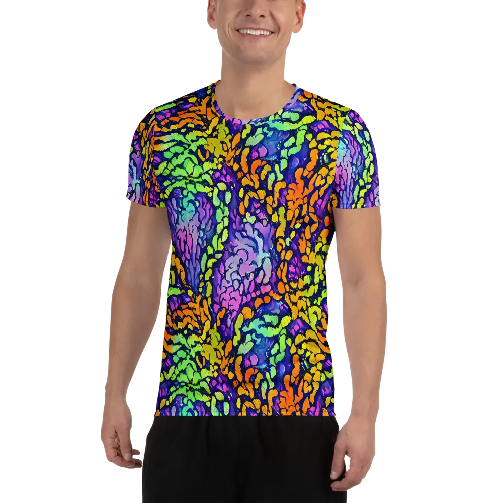 Surreal Waveforms on Men's Athletic T-Shirt — Front