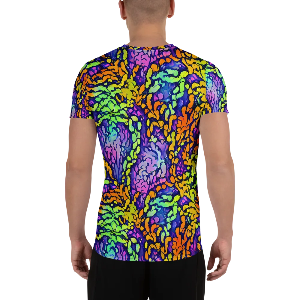Surreal Waveforms on Men's Athletic T-Shirt — Back