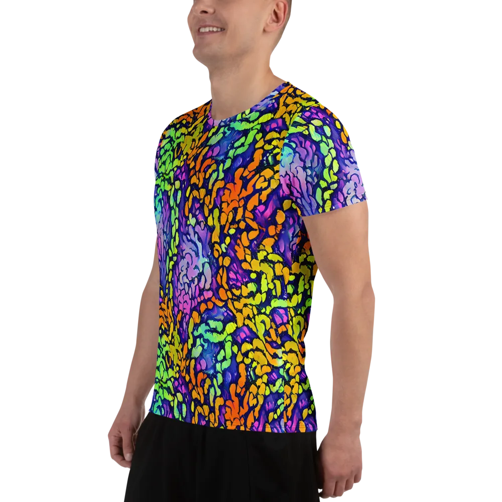 Surreal Waveforms on Men's Athletic T-Shirt — Left