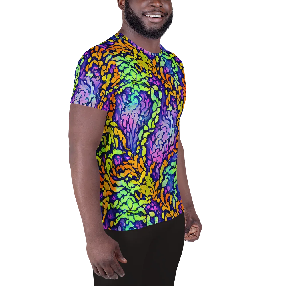 Surreal Waveforms on Men's Athletic T-Shirt — Right