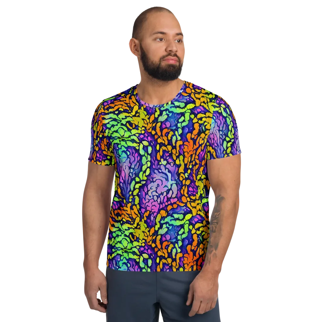 Surreal Waveforms on Men's Athletic T-Shirt — Front
