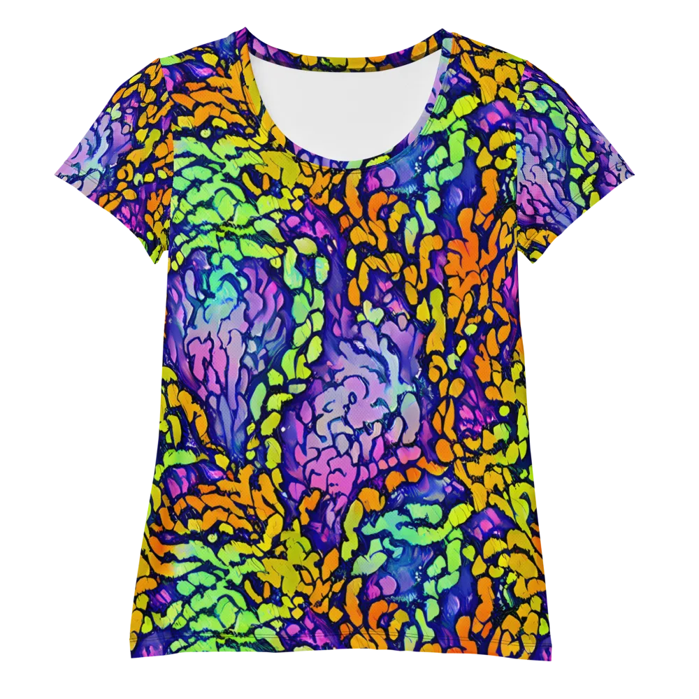 Surreal Waveforms on Women's Athletic T-Shirt — Front