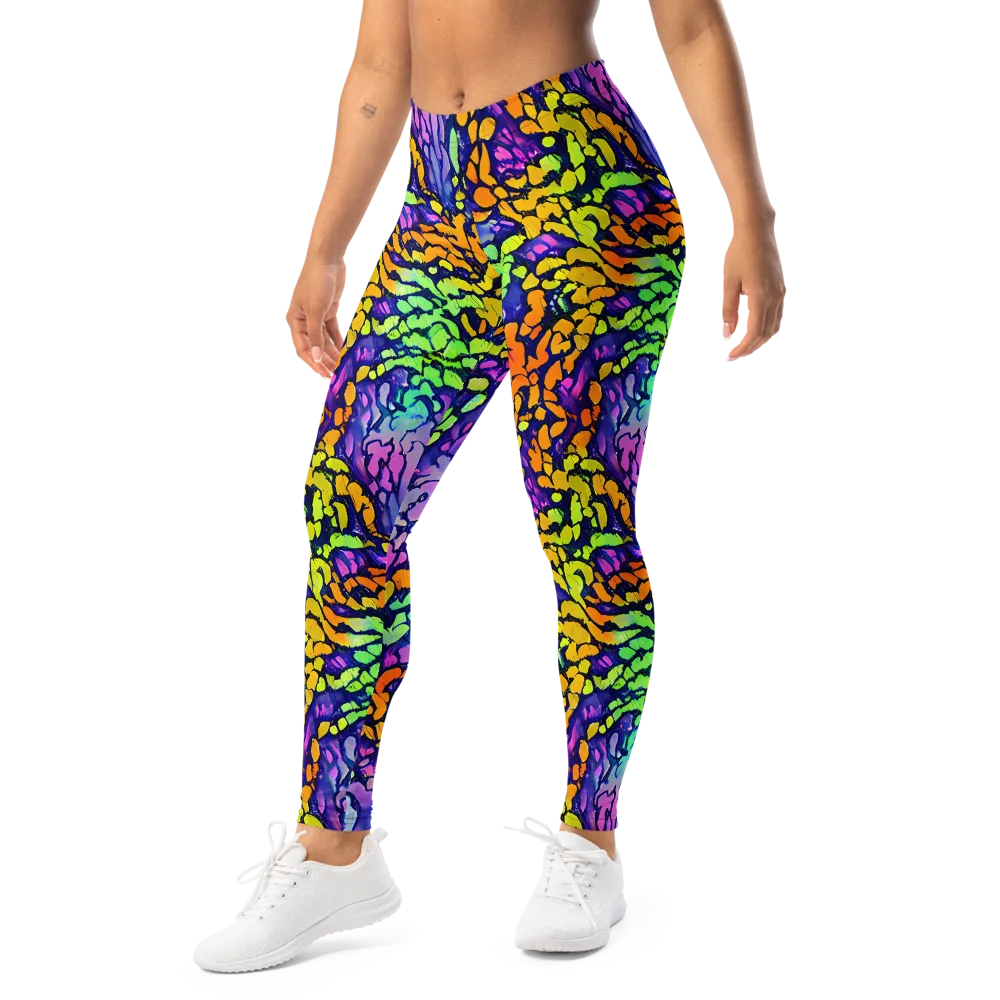 Surreal Waveforms on Leggings — Left Front