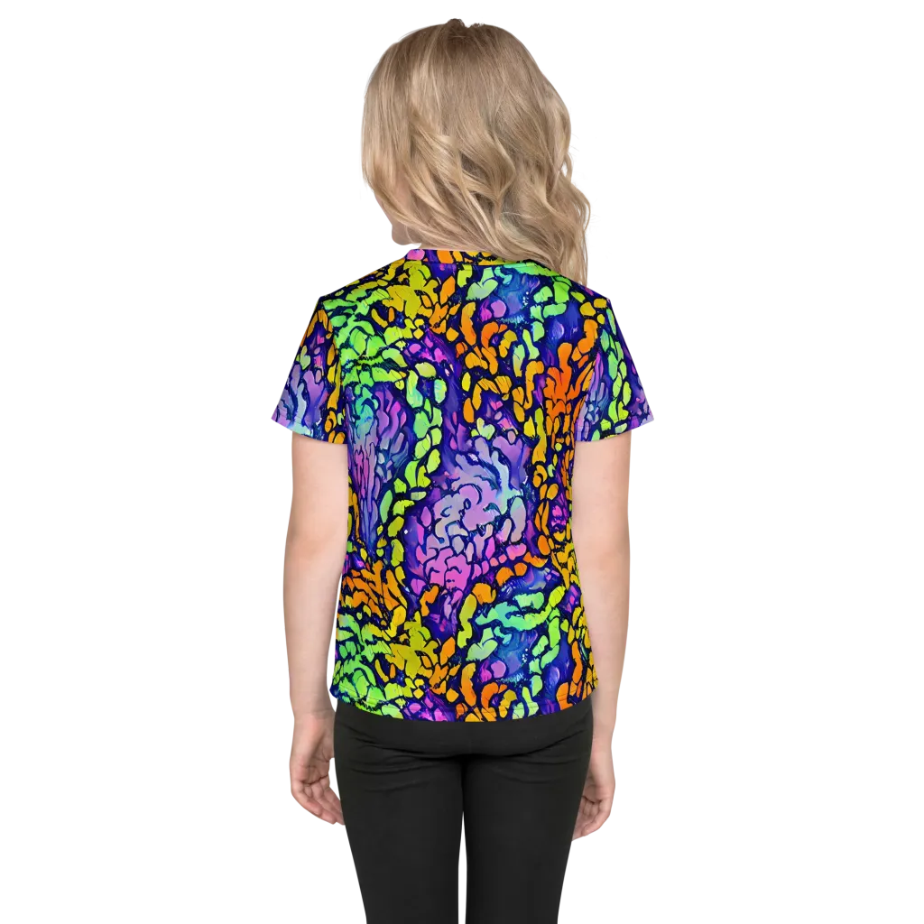 Surreal Waveforms on Kids Crew Neck T-Shirt — Back