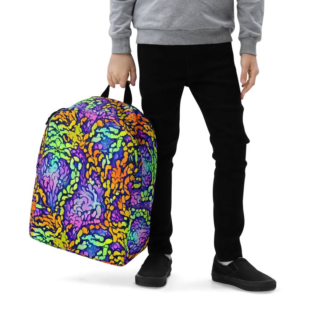 Surreal Waveforms on Minimalist Backpack — Zoomed-in